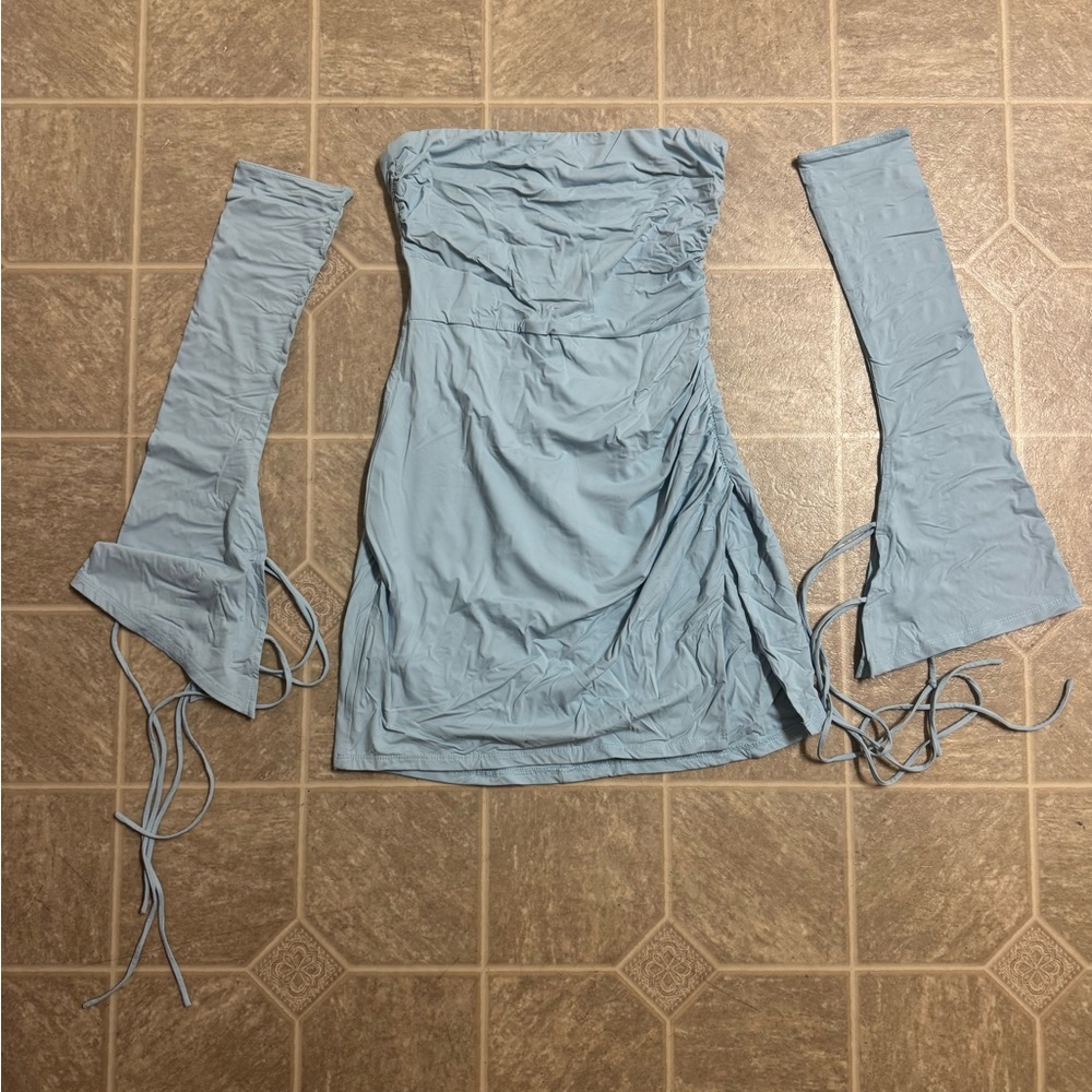 Lucy in the Sky Light Blue Strapless Dress